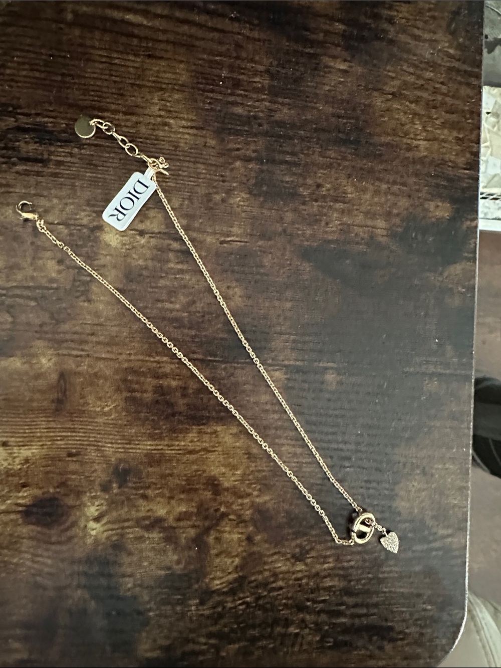 Dior Gold Double-Layer Necklace with Heart and Ring Charm